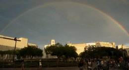 Rainbow over Placa de Catalunya