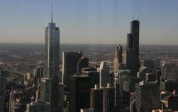 Trump Tower & Willis Tower from the top of the John Hancock Tower