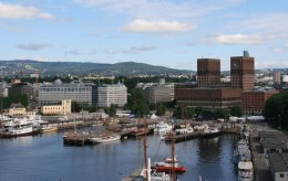 City Hall and the harbor of Oslo, Norway