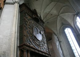 Medieval clock in St. Mary's Church, Rostock
