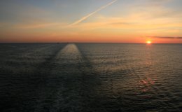 Sunset in the Gulf of Finland on the Emerald Princess