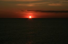 Sunset in the Gulf of Finland on the Emerald Princess