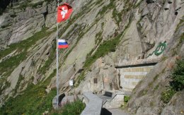 Suworow Monument at Devil's Bridge in the Swiss Alps
