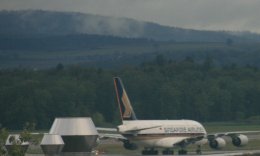 Singapore Airlines A380 at Zurich Airport