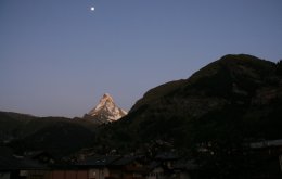 Dawn looking at the Matterhorn in Zermatt, Switzerland