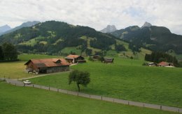View from Golden Pass train in central Switzerland