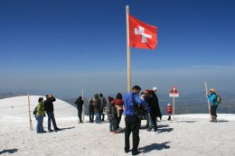 The snow under the summit of the Jungfrau