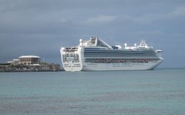The Grand Princess docked at Bermuda's Royal Navy Dock Yard