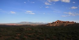 Looking toward the La Sal Mountains from Arches National Park