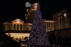 Ceasar's Palace Las Vegas decorated for Christmas