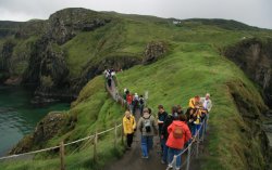Sea cliffs around Carrick-a-Rede Rope Bridge