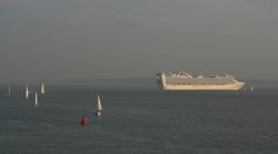 Grand Princess sails south