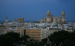 Port of Cadiz, Spain just before dawn