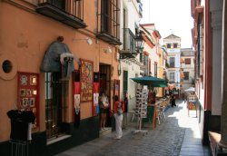 Narrow streets of the Santa Cruz district