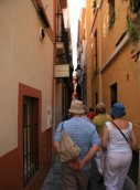 Narrow streets of the Santa Cruz district