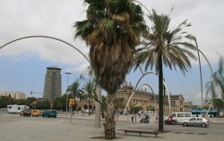 Downtown Barcelona from the Waves