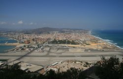 View of Gibraltar Airport and Spain
