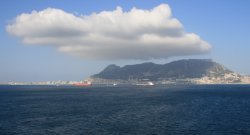 Sailing away from Gibraltar