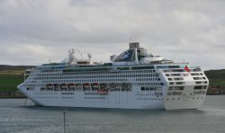 Sea Princess anchored in Lerwick, Scotland