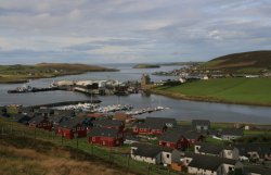 Scalloway, Scotland in West Shetland