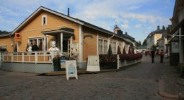 Medieval cobblestoned streets of Old Town in Porvoo, Finland