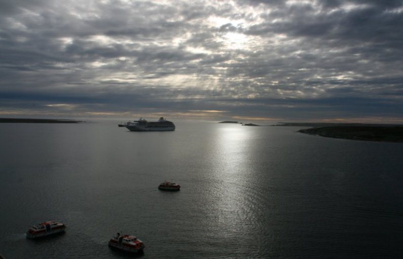 Stanley harbour in the Falkland Islands