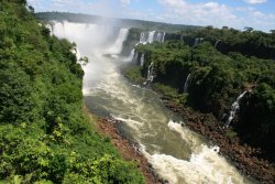 Looking toward Devil's Throat from Brazilian side of Iguassu Falls