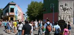 The Caminito of tango lore in the neighborhood La Boca