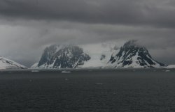The twin peaks of Booth Island in  Antarctica