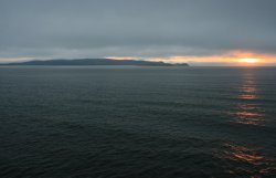 Sunrise from Lennox Island in Chile