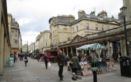 Outside the Roman Bath in Bath, England