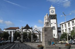 Downtown Ponta Delgada in the Azore Islands