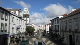 Downtown Ponta Delgada in the Azore Islands