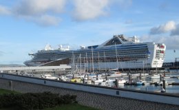 The Grand Princess docked in Ponta Delgada